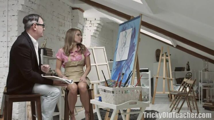 Naughty Russian teacher loves young dad's cock