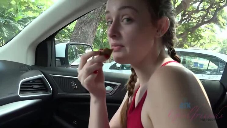 [ATKGirlfriends] - Amateur redhead Danni Rivers wild beach sex - POV action - Danni Rivers