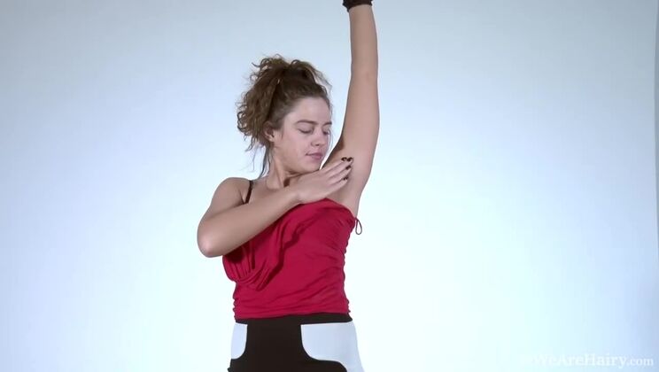 Dominique Exposes Her Hairy Frame