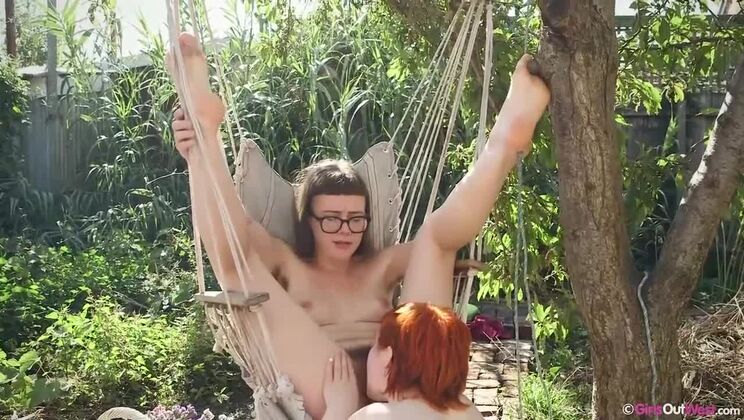 [GirlsOutWest] - Hairy Lesbian Fun in the Garden - Rosie - Panda
