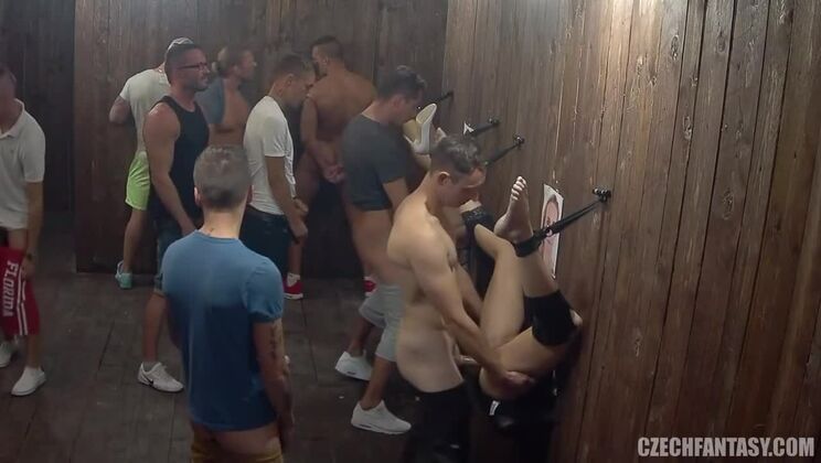 Czech Group Sex with Big Tits Blonde