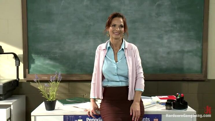 [HardcoreGangbang] - Teacher Syren Demer Takes on the Gang