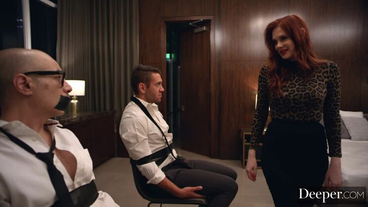 [Deeper] - Redhead Femdom Muse Dominates with Stockings & Riding - Maitland Ward - Dante Colle