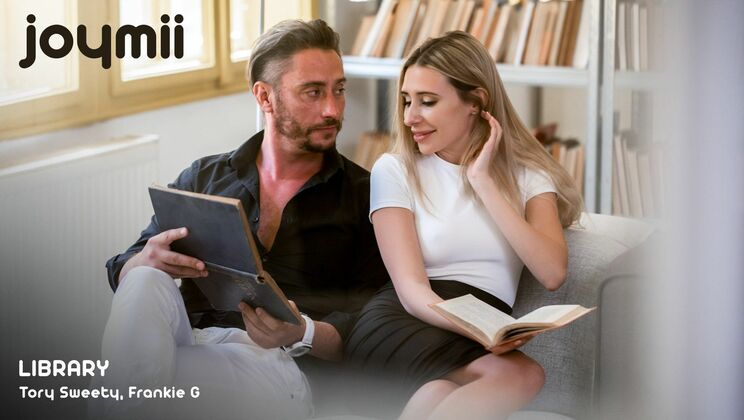 [Joymii] - Blonde slut swallows cum after intense library blowjob - Frankie G - Tory Sweety