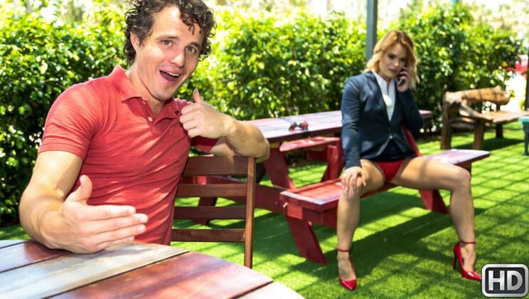 [MilfHunter] - Outdoor Sex Hunt with Shaved Brunette - Robby Echo - Blaten Lee