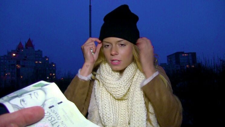 [PublicPickups] - Blonde European Sucks a Stranger's Dildo - Chrissy Fox