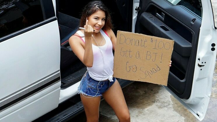 [PervsOnPatrol] - Car Wash Fun with Wet T-Shirt - Zaya Cassidy