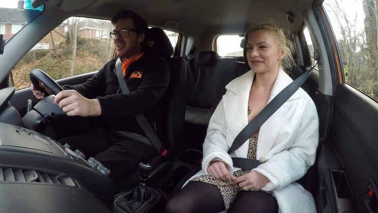 Blonde Driving Lesson with a Polish Twist
