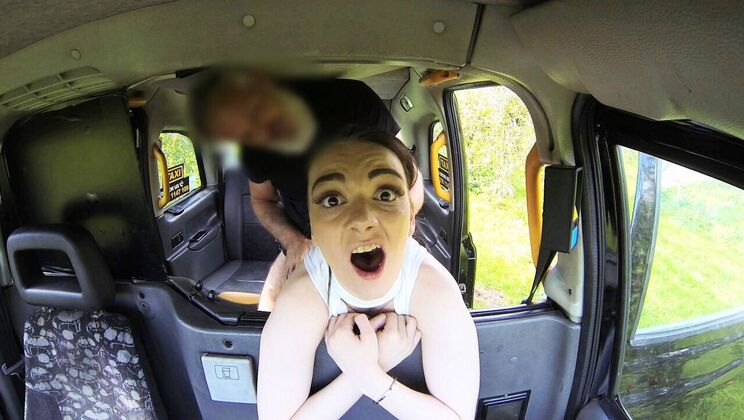 Natural Tits and Tight Pussy in Car