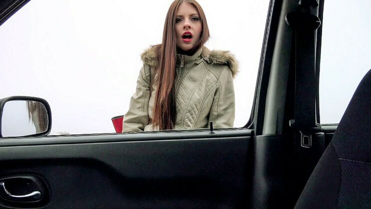 [StrandedTeens] - Pussy Licking and Ass Licking in Car - Rebecca Volpetti - Frank Gun