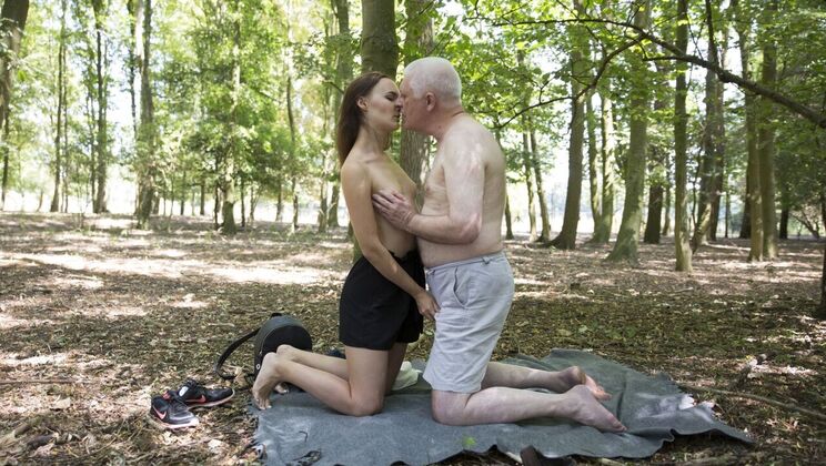 [Oldje] - Outdoor Sex with Brunette Sasha and Older Man - Nick - Sasha Sparrow