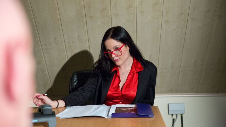 [Oldje] - Office Seduction: Horny Brunette with Glasses and Stockings