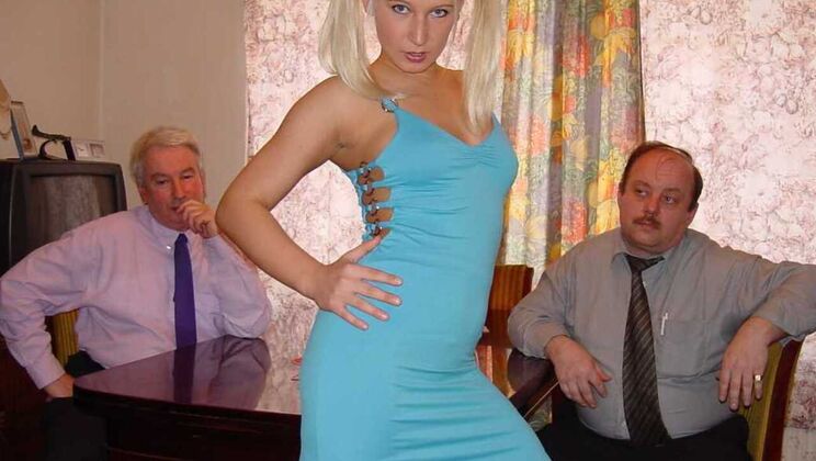 [Oldje] - Blonde Gina in Threesome with Older George