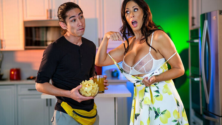 [MyFriend'sHotMom] - Reagan Foxx, a big tit MILF, enjoys a blowjob