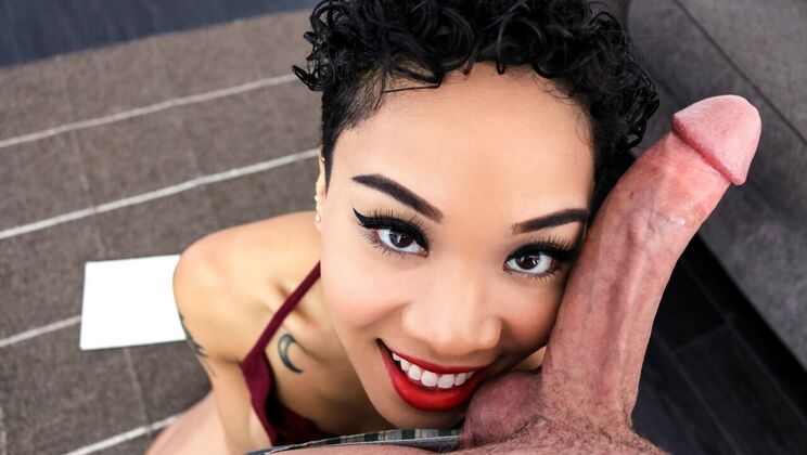 Asian Cutie Gets Facial from Bad Boy