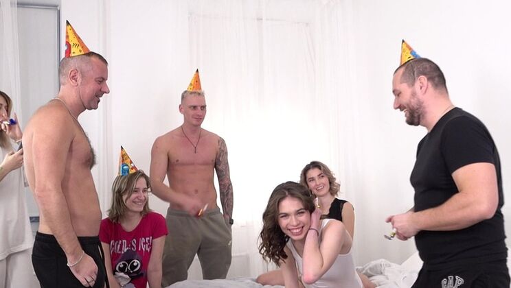 [VKStudio] - Real Birthday Surprise: Teen Sluts Get Anal Crazy