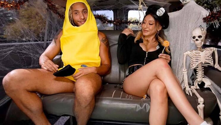 [BangBus] - Cop and Latina's Halloween Ride - Derek Savage - Mads Flores