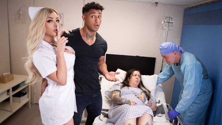 [TransAngels] - Blonde Nurse Gives Deepthroat to Doctor's Big Cock