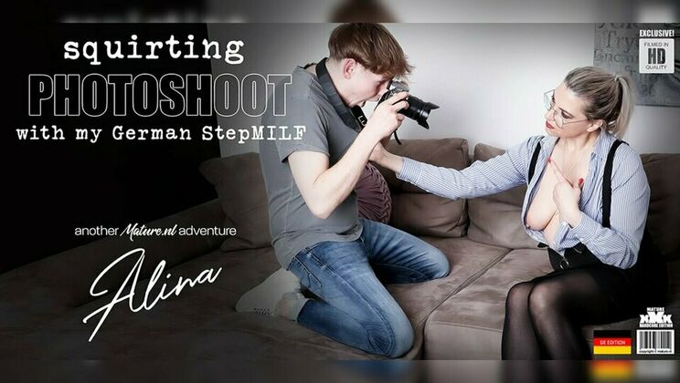 [Mature.nl] - German Stepmom Alina Rides Stepson's Cock in Stockings