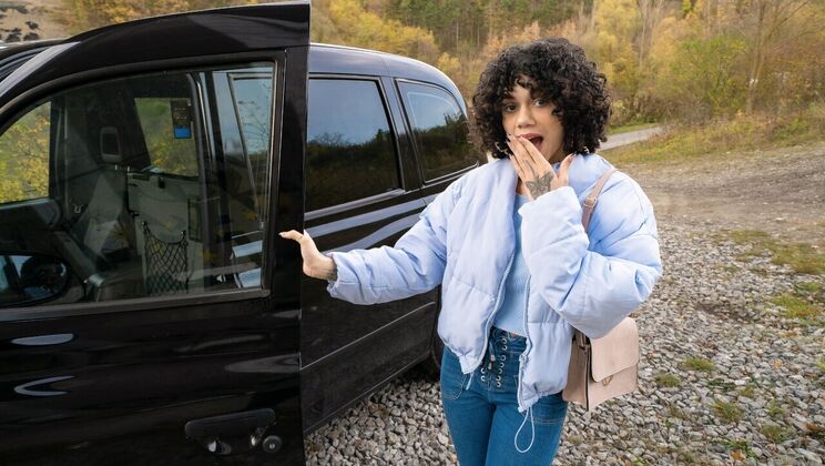 [FakeTaxi] - Tattooed Brunette's Deepthroat for 20 Euros