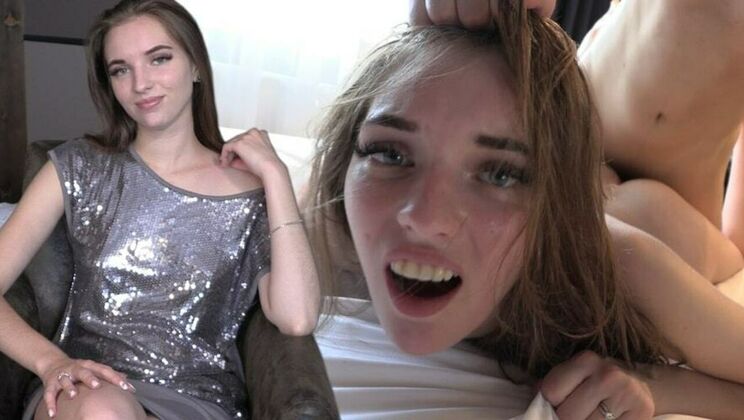 Threesome with Petite Brunette and Deepthroat