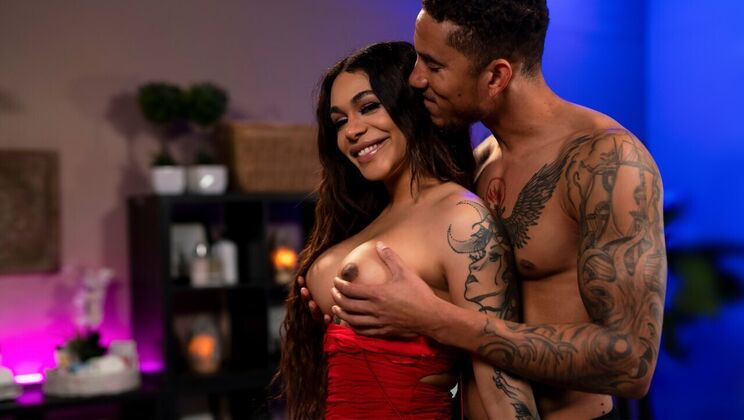 [TransSensual] - TS Latina Shemale Rubdown with Big Tits and Big Cock - Eva Maxim - Axel Greene