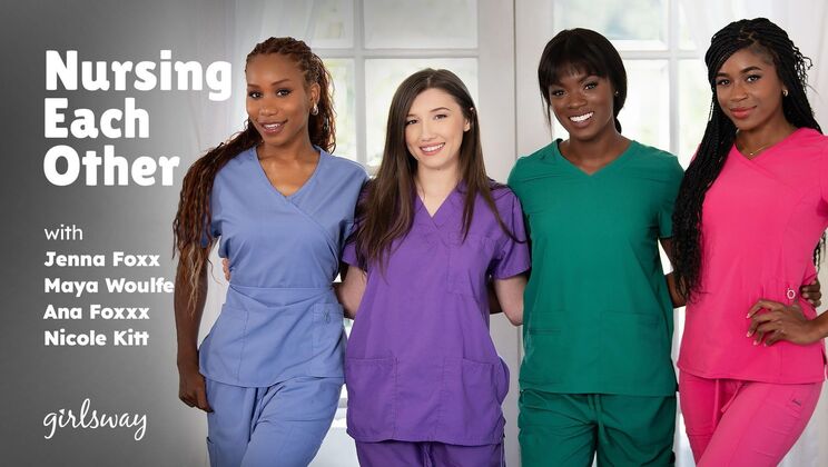 [Girlsway] - Brunette and Ebony Nurses - Jenna Foxx - Ana Foxxx - Maya Woulfe - Nicole Kitt