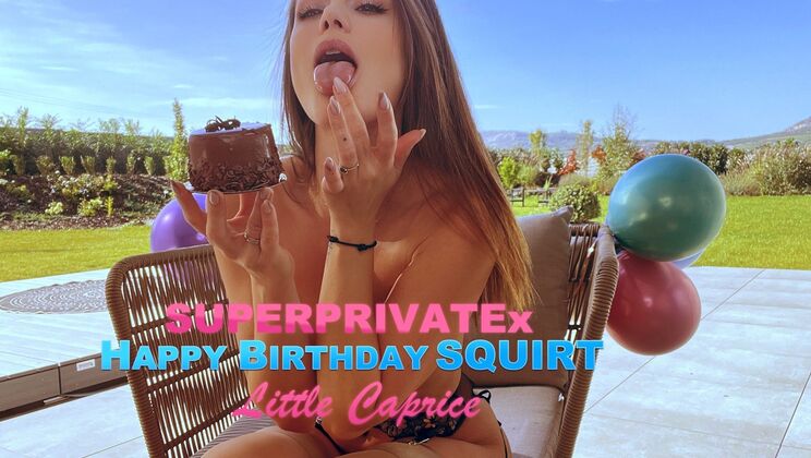 Little Caprice Squirts on Her Birthday in Solo Play