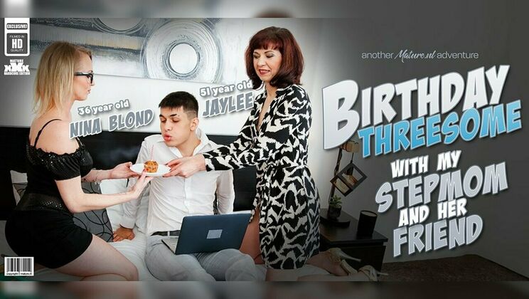 [Mature.nl] - Stepson fucks stepmom Jaylee and her best friend Laura at once