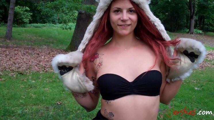 [Ersties] - Blonde & Redhead Lesbian Kissing in the Park - Minka (Ersties) - Krissi (Ersties)