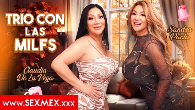 Two Busty Mexican MILFs Share a Cock in Threesome