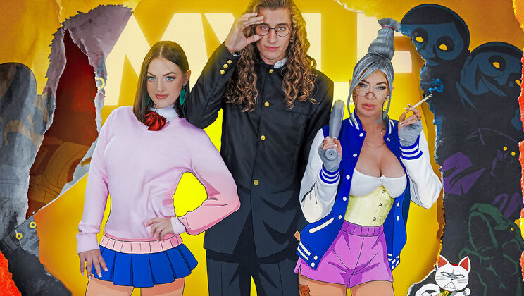 [BadMilfs] - Possessed Man Gets Wild 2 Girl BJ & Pussy Licking - Lolly Dames - Giovanni - Lucy Lotus