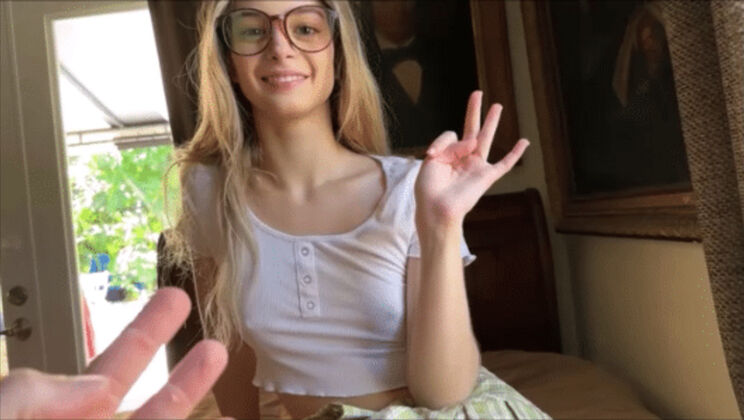 [FamilyTherapy] - Secret Game with Molly Little - Teen Blowjob & Cumshot - Molly Little