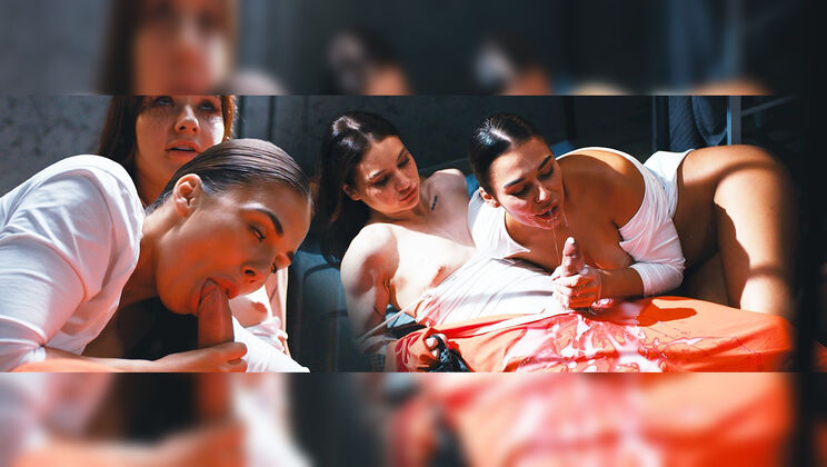 [FutanariXXX] - Blowjob by Small Tits Prison Witch - Sam Bourne - Milan Cheek - Matty Mila