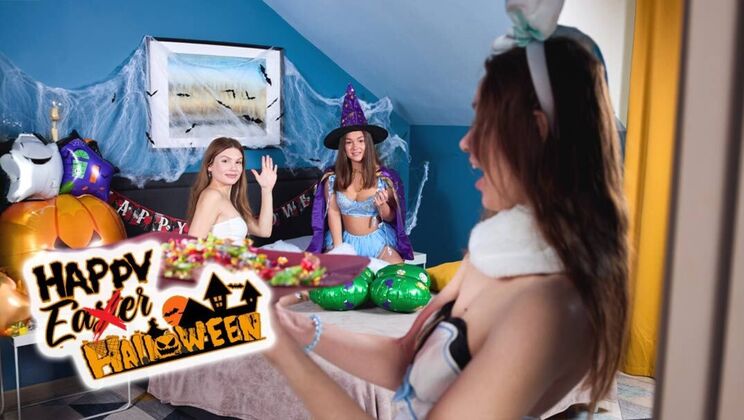 [ClubSweethearts] - Witches Party: Fingering and Scissoring Fun - Hazel Grace - Milka Wey - Kitty Doll88