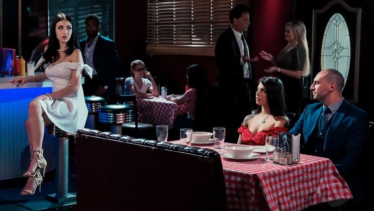 [DigitalPlayground] - Latina and Brunette Lesbian Sex in Dress and High Heels - Gina Valentina - Jade Baker