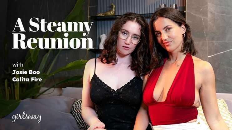 [Girlsway] - Big Tit MILFs in Glasses Kissing and Fingering Each Other - Calita Fire - Josie Boo