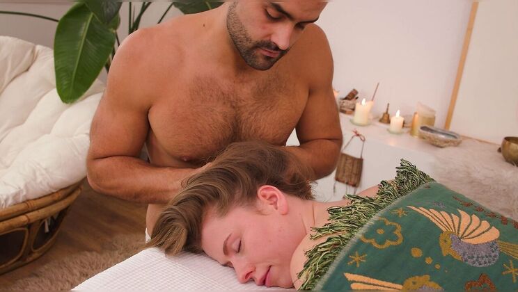 Gus Massages Samantha J's Feet and Oiled Body
